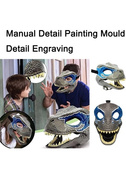 Turuncu Ejderha Dinozor Maskesi Cadılar Bayramı Korku Dinozor Şapka Parti Cosplay Kostüm Korkmuş Maske Stres Rahatlatıcı Oyuncaklar (Yurt Dışından)