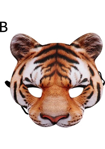B Cadılar Bayramı 3D Hayvan Kaplan Domuz Yarım Yüz Maskesi Masquerade Parti Topu Maskesi Cosplay Kostüm Sahne (Yurt Dışından)