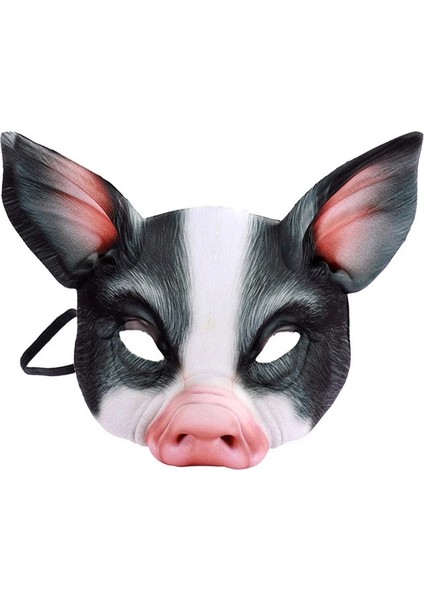 B Cadılar Bayramı 3D Hayvan Kaplan Domuz Yarım Yüz Maskesi Masquerade Parti Topu Maskesi Cosplay Kostüm Sahne (Yurt Dışından) fırsatları