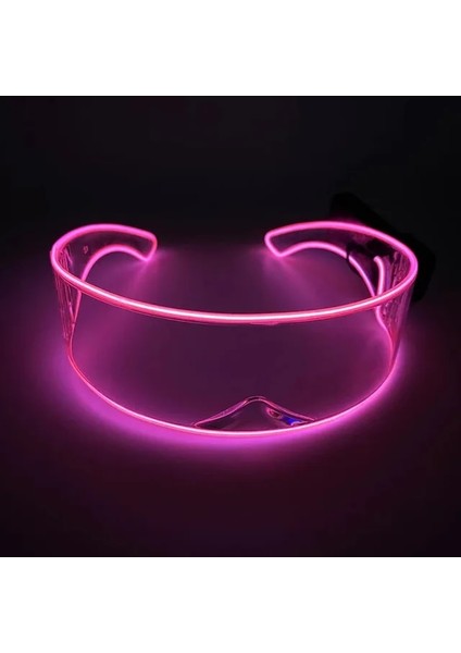 Şeffaf Pembe Disko LED Işıklı Gözlük LED Gözlük El Tel Neon Işık Up Vizör Gözlük Bar Parti Eyeware Cadılar Bayramı Noel Partileri Için (Yurt Dışından)