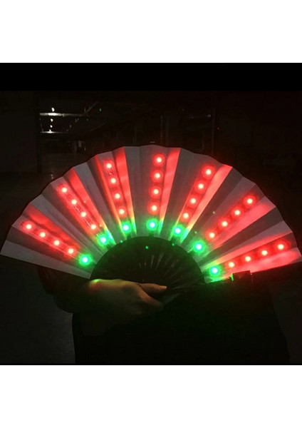 Renkli Parti LED Parlayan Fan Çin Tarzı Katlanır Fan Renkli Parti/dans LED Kağıt Yelpazesi Sahne Performansı Gösterisi Işıklı Fan Sıcak Indirim (Yurt Dışından) modelleri