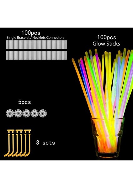 Parti Seti 100PCS Kızdırma Çubukları 108PCS Gözlükler Için Konnektörler Karanlıkta Glow Kızdırma Çubukları Için Işık Çubukları Toplu Glow Cadılar Bayramı Partisi Favor (Yurt Dışından)