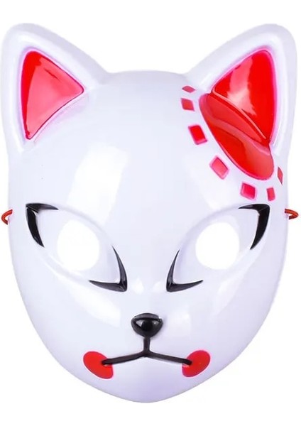 Stil 2 Anime Iblis Avcısı Komutanı Tanjirou Sabito Makomo Cosplay Maskeleri Cadılar Bayramı Tilki Maskesi Parti Kostüm Sahne Aksesuarları Hediye S (Yurt Dışından)