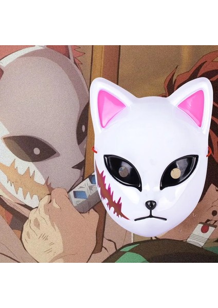 Stil 2 Anime Iblis Avcısı Komutanı Tanjirou Sabito Makomo Cosplay Maskeleri Cadılar Bayramı Tilki Maskesi Parti Kostüm Sahne Aksesuarları Hediye S (Yurt Dışından) modelleri
