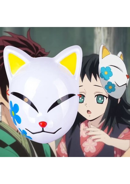 Stil 2 Anime Iblis Avcısı Komutanı Tanjirou Sabito Makomo Cosplay Maskeleri Cadılar Bayramı Tilki Maskesi Parti Kostüm Sahne Aksesuarları Hediye S (Yurt Dışından) fırsatları