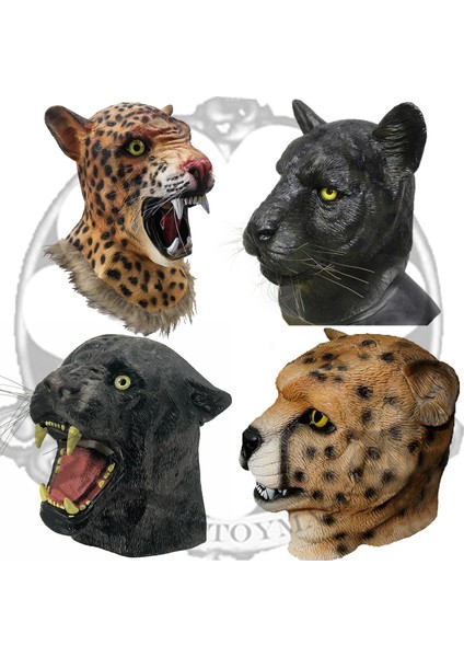 05 Gerçekçi Lateks Aslan Maskesi Hayvan Kaplan Maskesi Vahşi Kedi Leopar Çita Cadılar Bayramı Lateks Maske Parti Cosplay (Yurt Dışından)