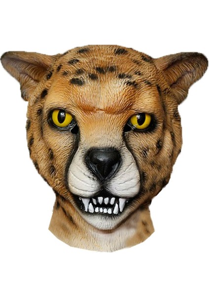 05 Gerçekçi Lateks Aslan Maskesi Hayvan Kaplan Maskesi Vahşi Kedi Leopar Çita Cadılar Bayramı Lateks Maske Parti Cosplay (Yurt Dışından)