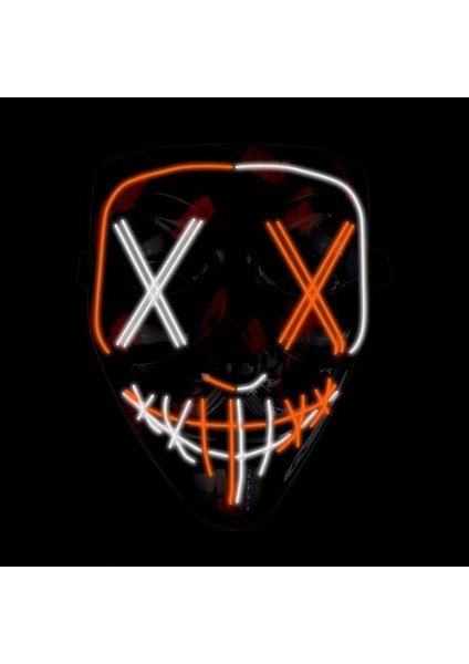 A-5 Aydınlık LED Anonim Yüz Tasfiye Maskesi Cosplay Parti Malzemeleri Parlayan El Tel Hacker Maskesi Cadılar Bayramı Neon Işık Korkunç Maskara (Yurt Dışından)