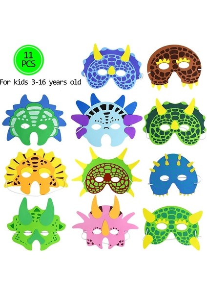 B01 Dinozor Tema Parti Kostüm Maskesi Seti Jurassic Dünya Cosplay Kostüm Giydirme Prop Dinozor Doğum Günü Partisi Dekorasyon Malzemeleri (Yurt Dışından)