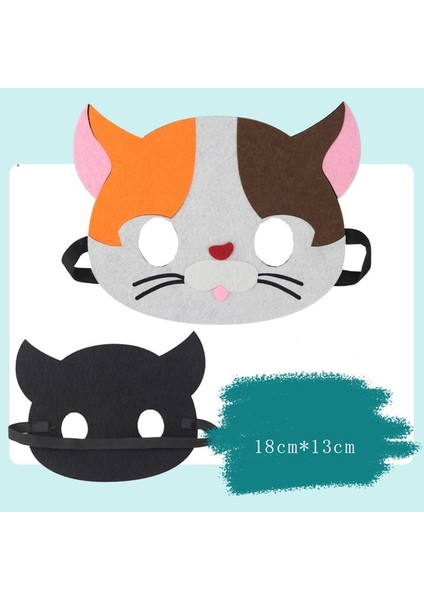 Kedi Keçe Hayvan Maskesi Halloweenfor Çocuklar Için Dokunmamış Göz Maskesi Orman Tema Parti Malzemeleri Safari Doğum Günü (Yurt Dışından)