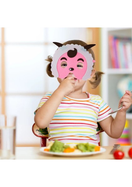 Kedi Keçe Hayvan Maskesi Halloweenfor Çocuklar Için Dokunmamış Göz Maskesi Orman Tema Parti Malzemeleri Safari Doğum Günü (Yurt Dışından) indirimleri