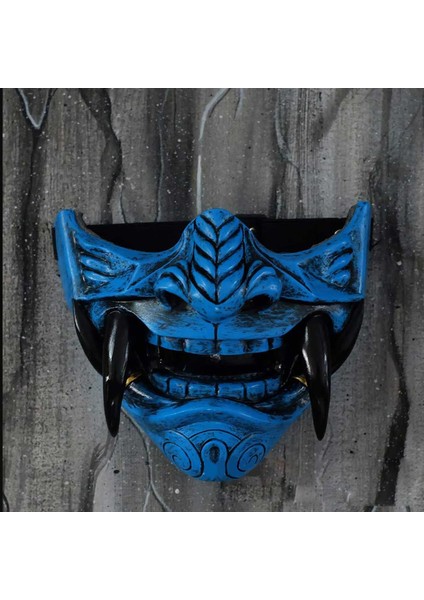 Yeşil Yetişkin Unisex Lateks Japon Prajna Hannya Noh Kabuki Şeytan Samuray Yarım Yüz Maskesi Cadılar Bayramı (Yurt Dışından) modelleri