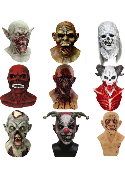 Açık Yeşil Lateks Cadılar Bayramı Kostümü Tepegöz El Yapımı Korku Vampir Zombi Goonies Maskeleri (Yurt Dışından) modelleri