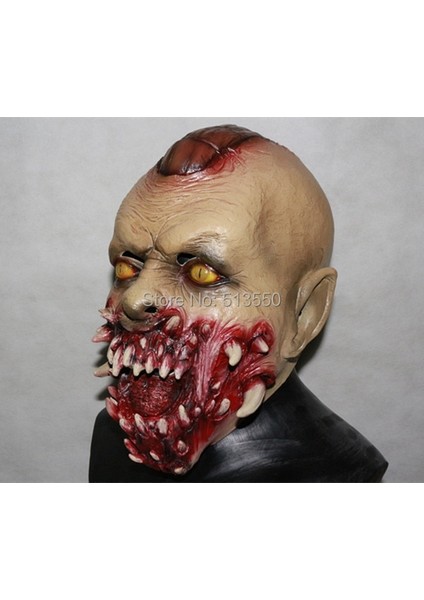 Açık Yeşil Lateks Cadılar Bayramı Kostümü Tepegöz El Yapımı Korku Vampir Zombi Goonies Maskeleri (Yurt Dışından) fırsatları