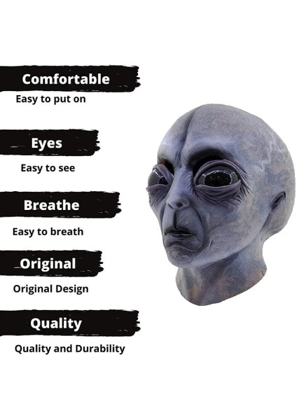Stil 6 2023 Yeni Ufo Uzaylı Kask Maskesi Cadılar Bayramı Cosplay Uzaylı Maskesi Lateks Başlık Cadılar Bayramı Komik Korku Parti Kostüm Komik Sahne (Yurt Dışından)