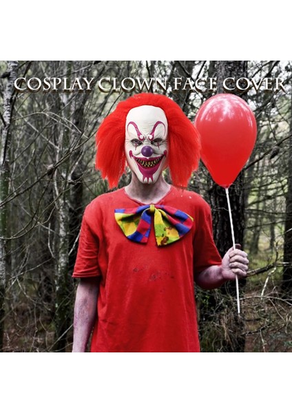 Kırmızı Kızıl Saç Palyaço Maskesi Cadılar Bayramı Partisi Kırmızı Göz Lateks Başlık Terör Kostüm Yetişkin ve Çocuklar Için Masquerade Cosplay Sahne (Yurt Dışından) fırsatları