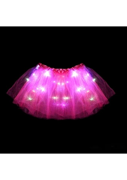 Gül Kırmızı Kelebek Payet Kanatları Parlayan Örgü Tutu Etek Glow Parti Kızlar Bir 1. 2. Doğum Günü Partisi Giydirme Küçük Peri Bebek Duş (Yurt Dışından)