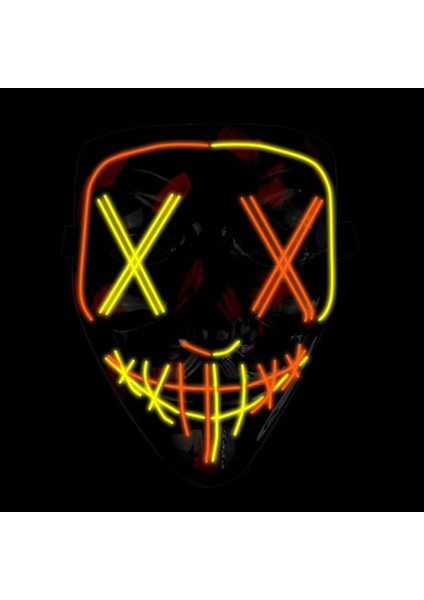 A-24 Aydınlık LED Anonim Yüz Tasfiye Maskesi Cosplay Parti Malzemeleri Parlayan El Tel Hacker Maskesi Cadılar Bayramı Neon Işık Korkunç Maskara (Yurt Dışından)