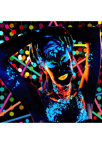 Kağıt Çelenk J Blacklight Neon Parti Malzemeleri Karanlıkta Parlayan Neon Flamalar Garland Floresan Balon Uv Bant Blacklight Parti Dekoru Için (Yurt Dışından)