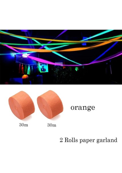 2 Rulo Turuncu Siyah Işık Neon Parti Yüz ve Vücut Boyası Glow Panit Renk Güzellik Makyaj Vücut Boyası Uv Blacklight Neon Floresan Parti Malzemeleri (Yurt Dışından)