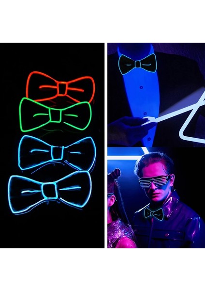 Pembe Karanlıkta Glow LED Papyon Aydınlık Yanıp Sönen Kravat Doğum Günü Partisi Düğün Noel Dekorasyon Cadılar Bayramı Cosplay Kostüm (Yurt Dışından)