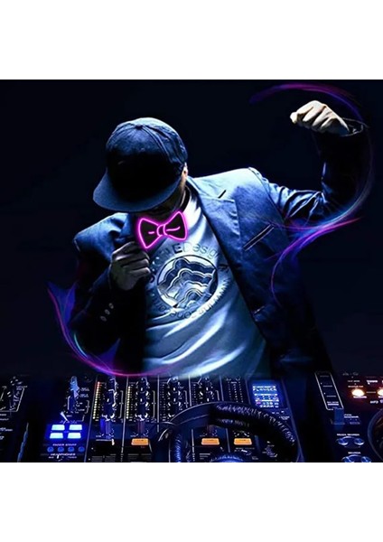 Pembe Karanlıkta Glow LED Papyon Aydınlık Yanıp Sönen Kravat Doğum Günü Partisi Düğün Noel Dekorasyon Cadılar Bayramı Cosplay Kostüm (Yurt Dışından) fırsatları