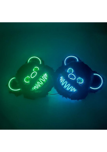 02 Ses Aktif Karnaval Parti Sahne Aydınlık LED Işık Maskesi Sevimli Siyah Ayı Maskesi Festivali Cosplay Maske (Yurt Dışından) modelleri