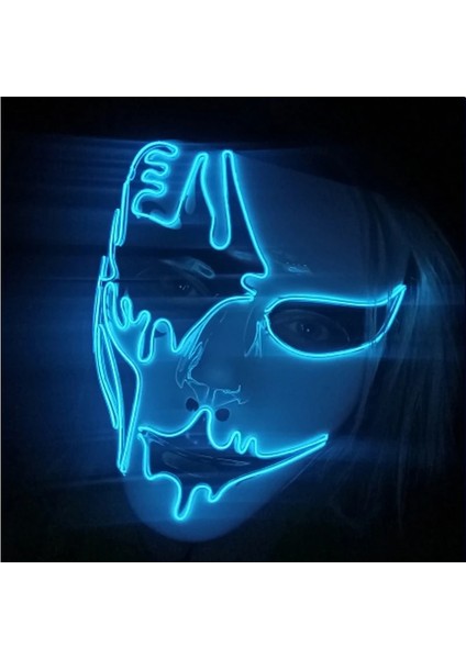 Renkli 12 Neon Işık LED Maske LED Cadılar Bayramı Korkunç Maske Cosplay Parti Maskesi Masquerade Maskeleri Cadılar Bayramı Kostüm Karnaval Glow Parti Sahne (Yurt Dışından)