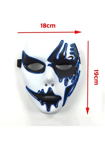 Renkli 12 Neon Işık LED Maske LED Cadılar Bayramı Korkunç Maske Cosplay Parti Maskesi Masquerade Maskeleri Cadılar Bayramı Kostüm Karnaval Glow Parti Sahne (Yurt Dışından)