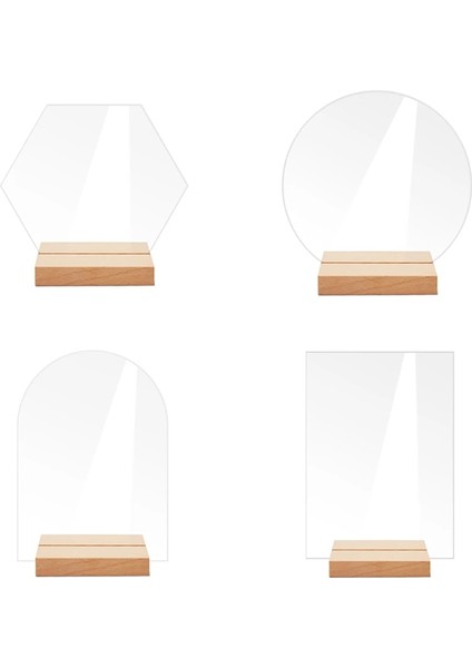 BT054-S 6x9 cm Akrilik Masa Burcu Tutucu Ahşap Tabanlı Temizle Düğün Parti Masa Burcu Numarası Yer Kartı Ekran Standı Restoran Otel Için (Yurt Dışından) modelleri