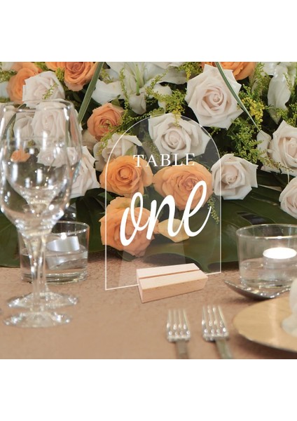 BT054-S 6x9 cm Akrilik Masa Burcu Tutucu Ahşap Tabanlı Temizle Düğün Parti Masa Burcu Numarası Yer Kartı Ekran Standı Restoran Otel Için (Yurt Dışından) fırsatları