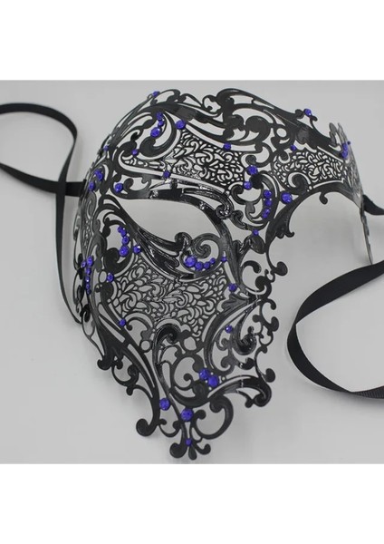 Stil 2 Siyah Altın Kafatası Metal Maske Cadılar Bayramı Taklidi Yarım Yüz Venedik Masquerade Erkekler Beyaz Kadın Kafatası Telkari Parti Maskesi (Yurt Dışından)