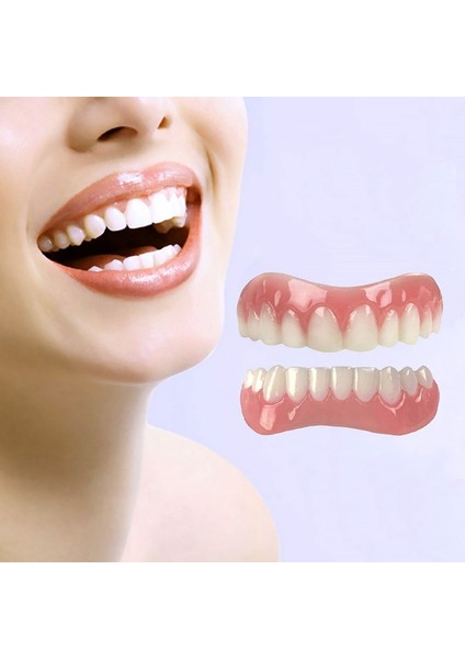 Üst Alt Set 3 9 Stilleri Silikon Diş Etiket Sahte Diş Ekstra Ince Snap-On Parlak Beyaz Kaplama Kendinden Yapışkanlı Protez Gizle Parantez Güvenli Gülümseme (Yurt Dışından) fırsatları
