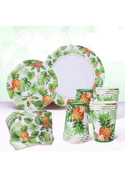 9 Inç Kağıt Tabak Fengrıse Hawaii Tek Kullanımlık Sofra Kağıt Tabak Bardak Hawaii Parti Dekorasyon Flamingo Aloha Yaz Tropikal Parti Malzemeleri (Yurt Dışından) fırsatları