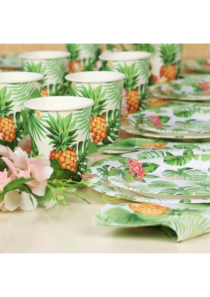 9 Inç Kağıt Tabak Fengrıse Hawaii Tek Kullanımlık Sofra Kağıt Tabak Bardak Hawaii Parti Dekorasyon Flamingo Aloha Yaz Tropikal Parti Malzemeleri (Yurt Dışından) indirimleri