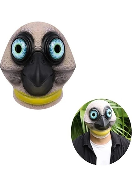 09 Lateks Tam Kafa Hayvan Kuş Güvercin Dodo Papağan Güvercin Karga Masquerade Sahne Maskesi (Yurt Dışından)