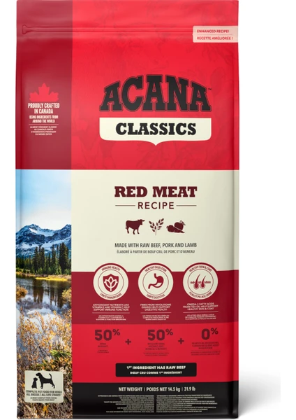 ACANA Classics - Red Meat Köpek Maması 14,5 kg - Tüm ırk ve yaşam evreleri için