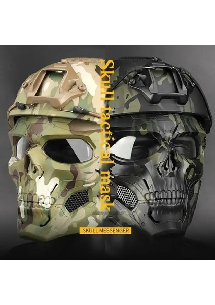 Yeşil Renkli Kafatası Korku Kask Maskesi Off Road Motosiklet Gözlüğü Spor Sürme Harley Gözlük Maskesi Motosiklet Sürme Gözlüğü Taktik Kask (Yurt Dışından) modelleri