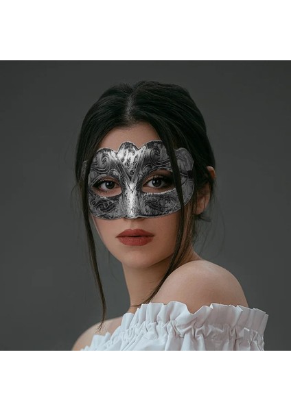 Stil 4 1 Adet Inanılmaz Maske Antik Altın ve Gümüş Caz Düz Kafa Maskesi Topu Parti Toplama Erkekler ve Kadınlar Cosplay Yarım Maske Dekorasyon (Yurt Dışından)