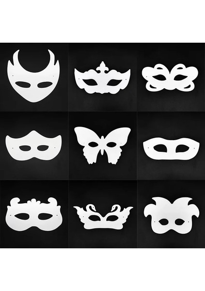 Çirkin Adam 24 Adet Dıy Beyaz Maske Kağıt Tam Yüz Opera Masquerade Maskeleri Cadılar Bayramı Partisi Cosplay Elastik Halat ile (Yurt Dışından)