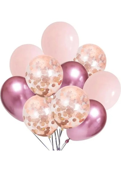 10 Adet Gül Lateks 12 Inç Mavi Balon Seti Oniks Mermer Metal Konfeti Balonları Çocuklar Doğum Günü Partisi Süslemeleri Düğün Bebek Duş Helyum Balonları (Yurt Dışından)