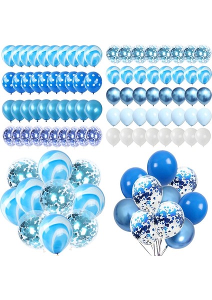 10 Adet Gül Lateks 12 Inç Mavi Balon Seti Oniks Mermer Metal Konfeti Balonları Çocuklar Doğum Günü Partisi Süslemeleri Düğün Bebek Duş Helyum Balonları (Yurt Dışından) fiyatları