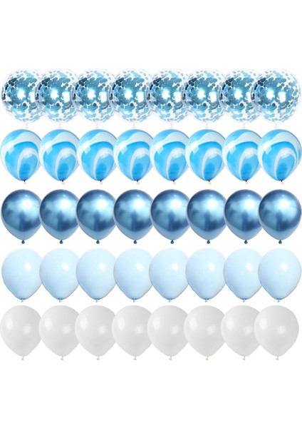 10 Adet Gül Lateks 12 Inç Mavi Balon Seti Oniks Mermer Metal Konfeti Balonları Çocuklar Doğum Günü Partisi Süslemeleri Düğün Bebek Duş Helyum Balonları (Yurt Dışından) modelleri