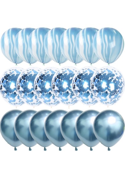 10 Adet Gül Lateks 12 Inç Mavi Balon Seti Oniks Mermer Metal Konfeti Balonları Çocuklar Doğum Günü Partisi Süslemeleri Düğün Bebek Duş Helyum Balonları (Yurt Dışından) indirimleri