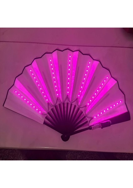 Beyaz Glow Katlanır LED Fan Dans Işıkları Gece Gösterisi Dj Floresan Bar Gece Kulübü Parti Hediyeler Düğün Dekorasyon Renk Değiştirme Fan (Yurt Dışından) indirimleri