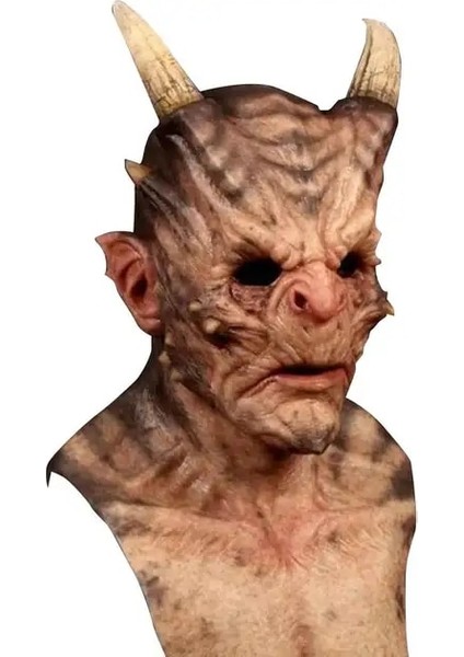 Mor Cadılar Bayramı Şeytan Maskeleri Yüz Kapatma Korku Cosplay Başlık Prop Masquerade Performans Kostüm Sahne Korkunç Boynuz Maskeleri (Yurt Dışından)