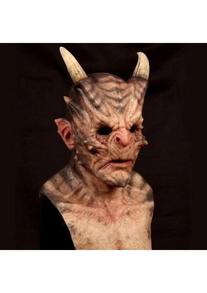 Mor Cadılar Bayramı Şeytan Maskeleri Yüz Kapatma Korku Cosplay Başlık Prop Masquerade Performans Kostüm Sahne Korkunç Boynuz Maskeleri (Yurt Dışından) modelleri