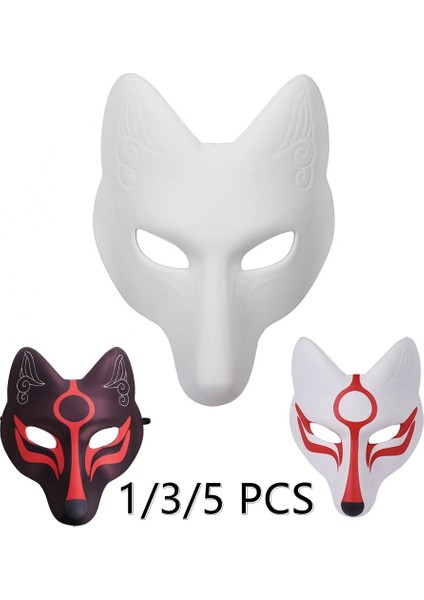 Beyaz (1 Adet) Japon Kabuki Kitsune Tilki Maskesi Pu Boyasız Masquerade Maskeleri Dıy Hayvan Boyasız Zanaat Maskesi Cosplay Kostüm Aksesuarı (Yurt Dışından) fiyatları