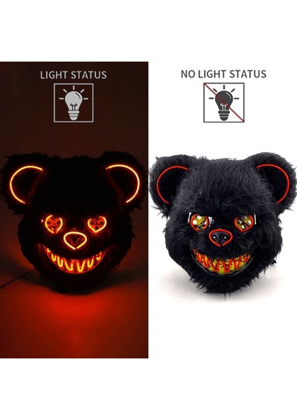 Parlayan Maske 23 Cadılar Bayramı Kanlı Tavşan Ayı Maskesi Parti Korkunç Cosplay Kafa Kapak Maskeleri Karnaval Kostüm Başlık Sahne Masquerade Korku Sahne (Yurt Dışından)