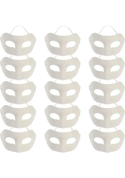 Gösterildiği Gibi 15 Adet Dıy Boyanabilir Boş Maske Kağıt Sanat Maskeleri Dıy Boş Maskeler Masquerade Cosplay Parti Için Dıy Boyama Maskeleri (Yurt Dışından)